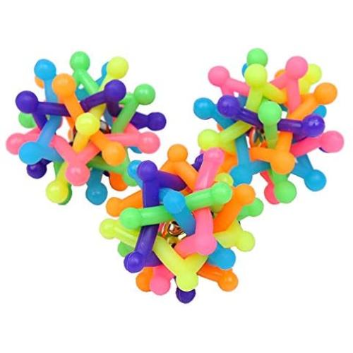 XIHONGSHIR Dog Toys Balls, Dog Toys Squeaky Balls, Dog Ball Chew Toy, Tooth Cleaning, Exercise Game Balls, for Cats, Puppies, Small Medium Pets (3Pcs),Rainbowcolor,6cm