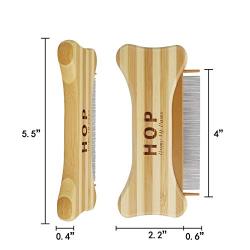 HOP Home of Paws Cat Comb Cat Dog Stainless Steel Grooming Comb for Removing Matted Fur, Knots & Tangles Wooden Dog Cats Comb