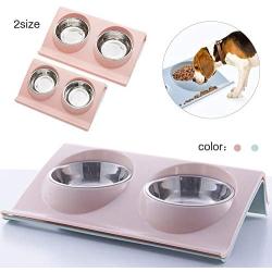 LFOZ Pet Pet Silica Gel Bowl Dog Cat Silicone Dow Bowl Outdoor Travel Portable Puppy Food Container Feeder Dish (Color : Beiger)