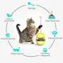LATIBELL 4 in 1 Interactive Cat Puzzle Treat Dispenser Toy, Adjustable Kitten Slow Feeder Tumbler Cat Wand with Ball Roller Track, Exercise Training IQ Toy for Cat Kitty
