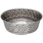 Loving Pets Diamond Plated Dog Bowl with Non-Skid Bottom, 3-Quart, Silver (7257)