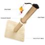 Akarden Cat Scratching Post, 360 Degree Roating Cat Claw Scratcher with Hanging Ball, Cat Furniture, Soft Smooth Plush, 26.3 in Height