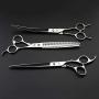 Purple Dragon 8.0 inch Dog Hair Cutting, Curved and Thinning Scissors Shear Pet Grooming Tool Kit