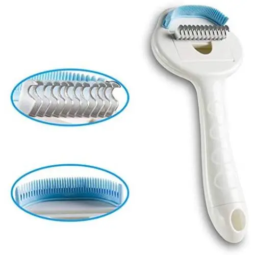 YINI Dog Brush and Cat Brush Multifunction Pet Grooming Tool Undercoat and Surface Rake for Cats & Dogs - Safe Dematting Comb for Easy Mats & Tangles Removing - No More Nasty Shedding and Flying Hair YINI Dog Brush and Cat Brush Multifunction Pet Grooming Tool Undercoat and Surface Rake for Cats & Dogs - Safe Dematting Comb for Easy Mats & Tangles Removing - No More Nasty Shedding and Flying Hair