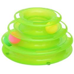 HBDITAN Dog cat Puppies pet Accessories Pet Accessories Pet Accessories Interactive 3 Layers Tower of Tracks Balls Cat Toy