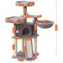 IBUYKE Cat Tree Tower Condo Cat Play Furniture with Sisal Scratching Posts Perches Houses Kitten Play House, Light Gray, UCT012021W