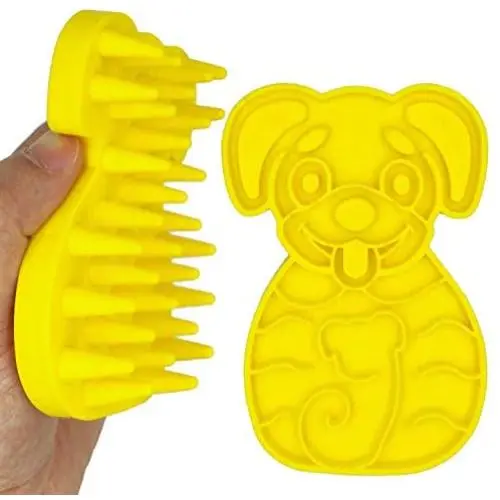 KIRTI Groom Brush,Massag Brush for Dogs, Cats, Small Animals and Pets with Short Hair Grooming Bathing Massaging and Deshedding Silicone Brush,Soft Rubber Bristles KIRTI Groom Brush,Massag Brush for Dogs, Cats, Small Animals and Pets with Short Hair Grooming Bathing Massaging and Deshedding Silicone Brush,Soft Rubber Bristles