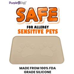 iPrimio Extra Large Pet Feeding Bowl Mat with Logo - FDA Silicone - Hygienic and Safe for Allergic Dogs and Cats - Prevent Pet Water Food Spills - Spill Edge Protect Floor - Non Slip