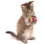 LUNM 5/6/7cm Pet Cat Plush Ball Toy Kitten Colorful Funny Interactive Chewing Toy for Pet Supplies Bouncy Balls(6cm)