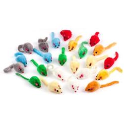 Chiwava 4.1 Furry Cat Toy Mice Rattle Small Mouse Kitten Interactive Play Assorted Color