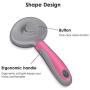 DTTO Dogs Brush and Cats Brush, Self Cleaning Pet Slicker Brush Professional Pet Grooming Brush for Small, Medium and Large Dogs and Cats, with Short to Long Hair, Pink