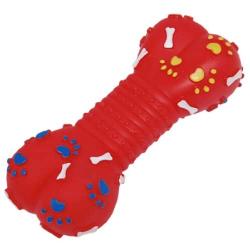 uxcell Pet Squeaky Bone Vinyl Squeak Toy, Big, Red