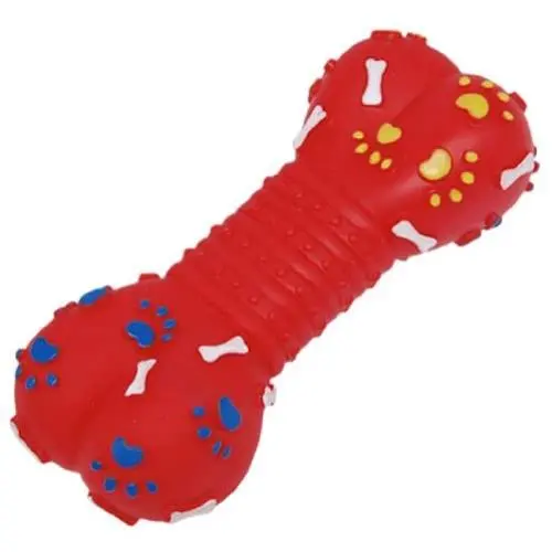 uxcell Pet Squeaky Bone Vinyl Squeak Toy, Big, Red