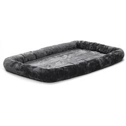 New World Gray Dog Bed | Bolster Dog Bed Fits Metal Dog Crates | Machine Wash & Dry