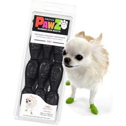 PawZ Dog Boots | Rubber Dog Booties | Waterproof Snow Boots for Dogs | Paw Protection for Dogs | 12 Dog Shoes per Pack (Tiny)