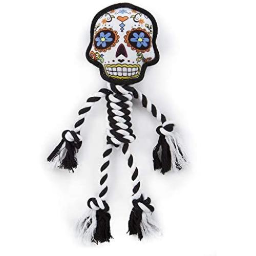 goDog Sugar Skulls Plush Dog Toys with Chew Guard Technology