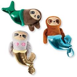 Fringe Studio Squeaker Pet Toy Set, Set of 3, Sloth Mermaids (289438), Multicolor