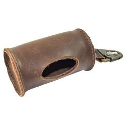 Hide & Drink, Durable Thick Leather Dog Poop Bag Dispenser with Belt Attachment, Dog Walkers, Stylish Dog Waste Bag Holder, Brass Metal Clip, Handmade Includes 101 Year Warranty :: Bourbon Brown