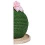 metropet Cat Tree with Scratching Post, Durable Sisal Rope Cactus Cat Scratcher with Pink Decorative Flowers for Small Medium Large Adult Cats Kittens Green