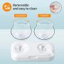 EZMioo Elevated Cat Bowls with 2 Bowls, 15° Tilted Raised Cat Food and Water Bowls, Stress Free Food Grade Material, Nonslip No Spill Pet Feeding Bowls for Cat and Small Dogs