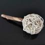 ocijf179 Cat Toy Pet Cat Kitten Wood Matatabi Bell Rattan Ball Snack Stick Molar Chewing Toy - Wood Color