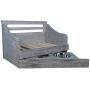 Iconic Pet Sassy Paws Multipurpose Wooden Pet Bed with Feeder for Dogs & Cats