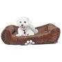 Long Rich Reversible Rectangle Pet Bed Dog Bed with Dog Paw Embroidery,Medium size, by Happycare Textiles