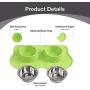 Pet Food and Water Bowls with 2 Stainless Steel Bowl & No Spill Non-Skid Silicone Mat Dog Double Feeding Bowl (350ml x 2)