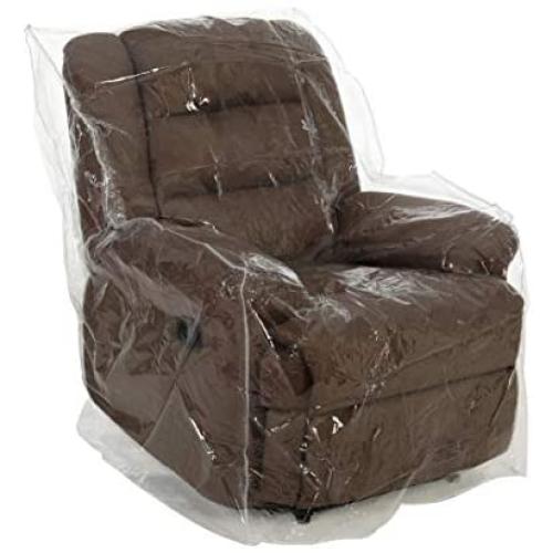 Swanna Plastic Recliner Furniture Cover – Clear Moving Bag for Couch, Heavy Duty Waterproof Cover Pets | Cat Scratching Protector,Plastic Chair Cover 42'' BH x 25'' AH x 36”W x 40”D (Armchair-1 Pack)