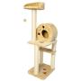 Iconic Pet Multi Level Cat Tree Condo Furniture with Sisal Posts in Beige Color – Durable Cat Activity Center, Sisal Roped Scratching Towers & Plush Toy to Play, Elegant for Cats/Kittens