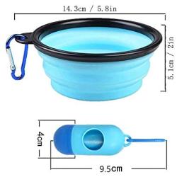 AGECASH A Collapsible Dog Bowl,Portable Dog Bowl, Travel Pet Bowl, Expandable for Cat Dog Water Bowls Food Feeding, 2 Pack Silicone Dog Bowl