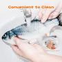 Interactive Cat Toys Floppy Moving Fish with Catnip Realistic Plush Electric Wagging Toy for Indoor Kitty Pet Grabbing, Biting, Chewing and Kicking 2 Pack (Clownfish + Carp)