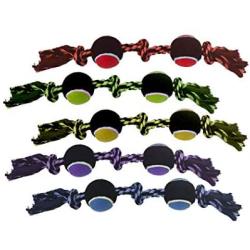 Multipet 29521 Nuts for Knots 3 Knot Rope with 2 Tennis Balls, 20''
