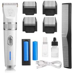 DadyMart Dog Clippers, Low Noise Dog Grooming Kit Rechargeable Cordless Dog Trimmer with 2 Batteries, Electric Pet Hair Grooming Tools for Small Middle Large Dogs Cats with Thick Coats