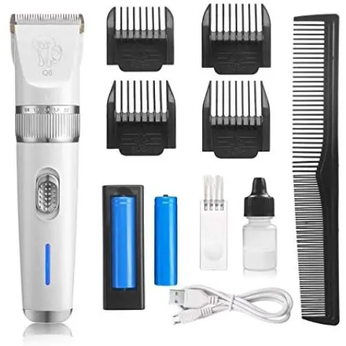 DadyMart Dog Clippers, Low Noise Dog Grooming Kit Rechargeable Cordless Dog Trimmer with 2 Batteries, Electric Pet Hair Grooming Tools for Small Middle Large Dogs Cats with Thick Coats DadyMart Dog Clippers, Low Noise Dog Grooming Kit Rechargeable Cordless Dog Trimmer with 2 Batteries, Electric Pet Hair Grooming Tools for Small Middle Large Dogs Cats with Thick Coats