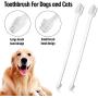 JOCHA 50 Piece Cat Dog Pet Toothbrush Set Double Headed Convenient Dental Hygiene Finger Brushes for Easy Safe Dog Cat Dental Care Teeth Clean (White)
