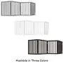 PETMAKER Freestanding Pet Gate - Wooden Folding Fence for Doorways, Halls, Stairs & Home - Step Over Divider - Great for Dogs & Puppies