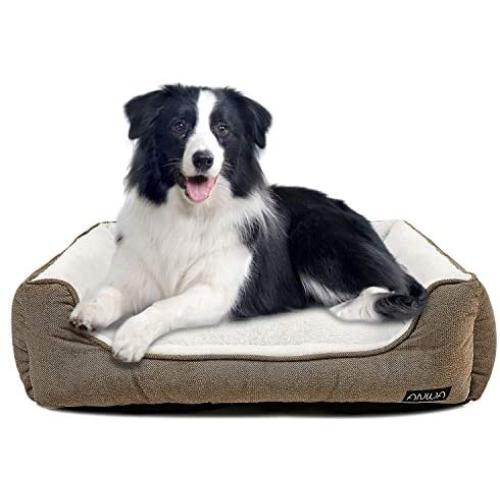 ANWA Durable Dog Bed Machine Washable Medium Dog Bed Square, Comfortable Puppy Dog Bed Medium