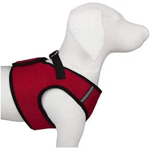 The Worthy Dog Step-in Sidekick Harness with Padded Mesh Velcro Adjustable, Outdoor, Easy Walk Vest Fits Small, Medium and Large Dogs-Red Color The Worthy Dog Step-in Sidekick Harness with Padded Mesh Velcro Adjustable, Outdoor, Easy Walk Vest Fits Small, Medium and Large Dogs-Red Color