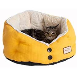 Armarkat Cat Bed Model C75HMB/MH Gold Waffle Texture Poly Blend and White