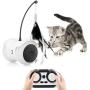 Magkay Interactive Cat Toys for Indoor Cats, USB Charging Auto/Remote Mode Timed with Colorful Led Wheels 6 Feathers Kitty Gadget Electronic Moving Cat Toys