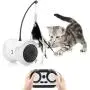 Magkay Interactive Cat Toys for Indoor Cats, USB Charging Auto/Remote Mode Timed with Colorful Led Wheels 6 Feathers Kitty Gadget Electronic Moving Cat Toys
