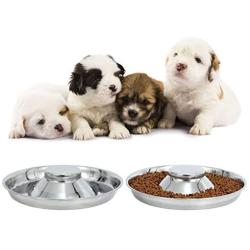 LEACOOLKEY Stainless Steel Dog Bowl-Puppy Feeder Food/Water Bowl-Puppy Feeding Bowls for Litters-Pet Feeder Bowl Whelping/Weaning Dishes Feeder for Small/Medium/Large Dogs Ste of 2