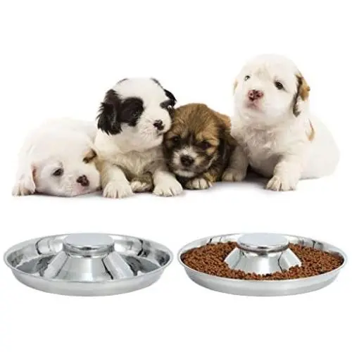LEACOOLKEY Stainless Steel Dog Bowl-Puppy Feeder Food/Water Bowl-Puppy Feeding Bowls for Litters-Pet Feeder Bowl Whelping/Weaning Dishes Feeder for Small/Medium/Large Dogs Ste of 2 LEACOOLKEY Stainless Steel Dog Bowl-Puppy Feeder Food/Water Bowl-Puppy Feeding Bowls for Litters-Pet Feeder Bowl Whelping/Weaning Dishes Feeder for Small/Medium/Large Dogs Ste of 2