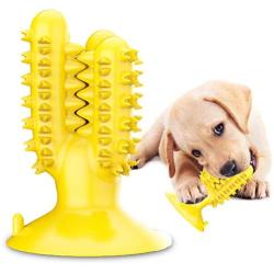 FULNEW Dog Toothbrush Chew Toys Suction Cup Dog Toy Dog Teeth Cleaning Toys Dog Brushing Cactus for Dental Care