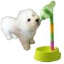 NACOCO Pet Standing Water Dispenser Cat Dog Standing Bowl with Detachable Pole Automatically Feeding Water Height Adjustable (Green)