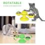 Qianren Windmill Cat Toy with LED Lighting Ball and Catnip Balls, Funny Cat Toy Turntable Rotatable Scratcher Ball, Cats Entertainment