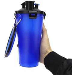 NACOCO 2 in 1 Dog Drinking Feeder Bottle Pet Food Folding Bowl Travel Portable Cup Drinker Water Dispenser for Dogs Cats