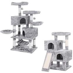 BEWISHOME Large Cat Tree Condo Bundle with Cat Tower with Scratching Board Perches Houses Cat Furniture Kitty Activity Center Kitten Play House MMJ05G10G