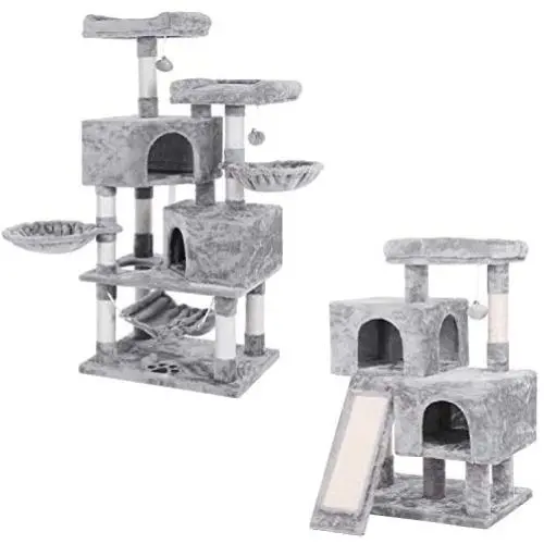 BEWISHOME Large Cat Tree Condo Bundle with Cat Tower with Scratching Board Perches Houses Cat Furniture Kitty Activity Center Kitten Play House MMJ05G10G BEWISHOME Large Cat Tree Condo Bundle with Cat Tower with Scratching Board Perches Houses Cat Furniture Kitty Activity Center Kitten Play House MMJ05G10G
